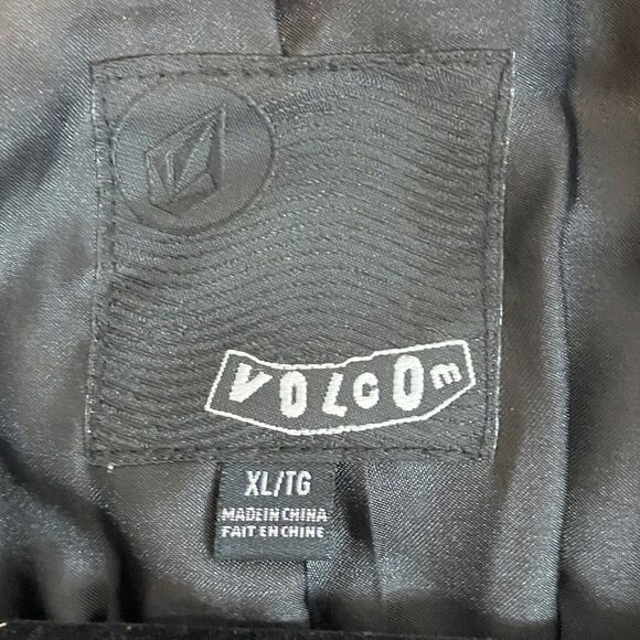 Volcom Jacket Women's XL Tan Black Trench Animal Print Mid Length Button Up - Picture 5 of 8